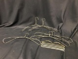 Set of 5 Antique Hangers and Tie Rack - As Pictured