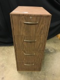 Very Large Wood Veneer 4 Drawer File Cabinet. This is 48