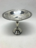 Fisher Sterling Weighted Raise Candy Dish w/Rose Bouquet Design. This is 6