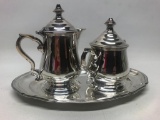 Silver Plated Set of Creamer and Sugar. The Tallest is 6