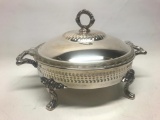 Silver Plated Chaffing Dish with Pyrex Insert - As Pictured