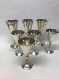 Lot of Romas S.L. Silver Plated Wine Goblets Made in Spain( 4 Small and 3 Tall). The Tallest is 8