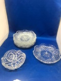 Misc Lot of Pressed Glass Plates and Finger Bowl - As Pictured