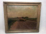Framed and Signed Oil on Canvas By Looks Like Heis or Heidkamp. This is 30
