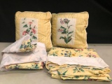 Two Liz Clairborn Throw Pillows, Flat King Sheet and King Bed Skirt, Very Little Use