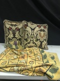 Two Frontgate Throw Pillows and an Italian Rug with a Little Wear