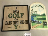 2 Piece Set of Golf Prints. The Largest is 12