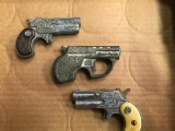 Lot of 3 Small Cap Guns. A Deringer, Dyna-Mite, and Multi-Pistol - As Pictured