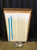 Dry Erase Board in Box with Magnetic Strips and Markers as Shown, Board is 36