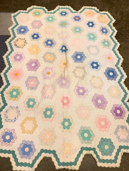 Appears to be a handmade quilt, 86" x 60"