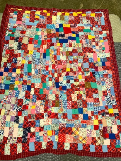 Hand Made Quilt with Note on It, Very Cool! 72" x 58"