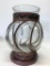 Large Glass Candle Holder w/Metal Base. This is 12