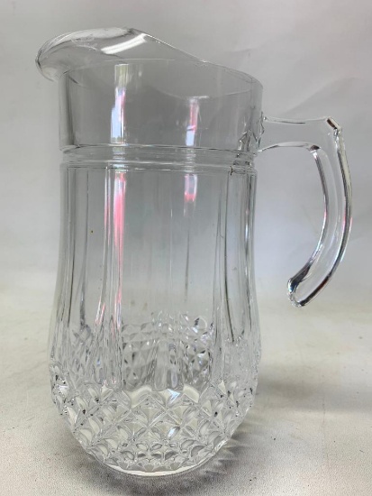 Clear Pressed Glass Pitcher. This is 8.5" Tall - As Pictured