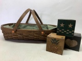 Longaberger Basket with 3 Wood Blocks and Liner. This is 4