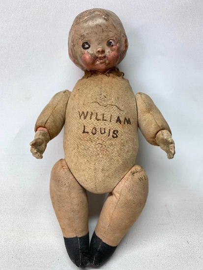 Antique Doll w/Porcelain Head and Hands. This is 10" Tall and Very Worn - As Pictured
