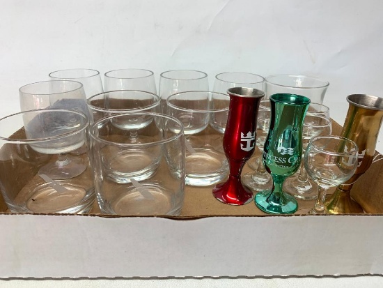 Lot of Misc Glasses and Stem Ware. The Tallest is 4.5" - As Pictured