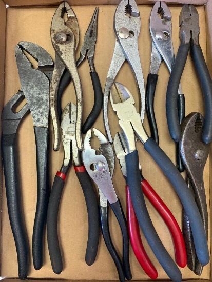 Misc Lot of Plyers, Side Cutters, and Channel Locks - As Pictured