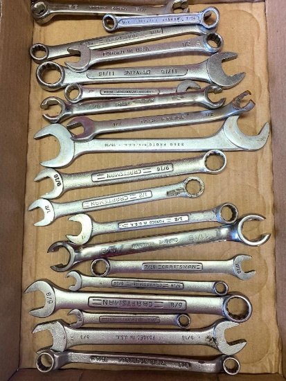 Lot of Approx. 20 ASE Certified Wrenches (Mostly Craftsman) - As Pictured