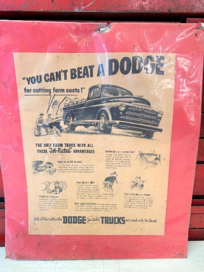"You Can't Beat a Dodge" 1950 Matted Advertisement. This is 14" x 17" - As Pictured