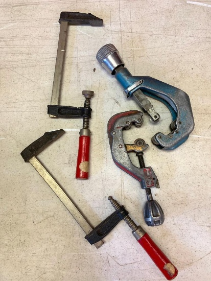 Misc. Lot of Clamps and Pipe Cutters with Multiple Adjustments - As Pictured