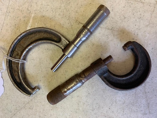 Pair of J.T. Slowcomb Co. and Micrometers. The Largest is 1-2" - As Pictured