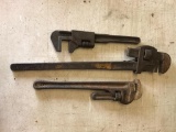 Misc Lot of 3 Pipe Wrenches - As Pictured