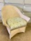 Aluminum and Wicker Stationary Chair. This is 35