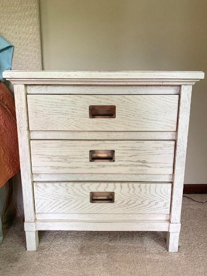 Stanley 3 Drawer Wooden Nightstand. This is 30" Tall x 27.5" Wide x 18.5" Deep - As Pictured