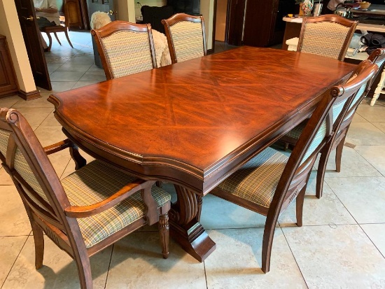 Solid Wood Dining Table w/6 Chairs. The Table is 88" Long x 43" Wide x 30" Tall - As Pictured