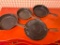 Group of Vintage Cast Iron Skillets, Three are Wagner Ware