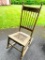 Green Cain Bottom and Wood Rocking Chair