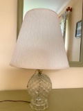 Pressed Glass Lamp w/Shade. This is 25