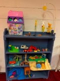 Wood Book Shelf with Misc. Kids Toys as Pictured!
