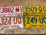 Four 1959-1960 License Plates - As Pictured