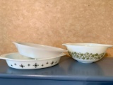 Pyrex Mixing Bowl and Divided Dishes