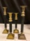 Misc Lot of 4 Brass & Resin Candle Sticks. They are 12