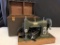 Antique White Rotary Sewing Machine w/Case - As Pictured