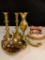 Misc Lot of Brass Candle Sticks, Vases, San Francisco Music Box & More - As Pictured