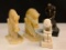 Misc Lot of Marble Horse Head Bookends & 2 Handmade Statues - As Pictured