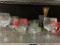 Shelf Lot of Various Drinking Glasses - As Pictured