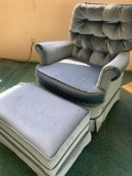 Blue Swivel Chair with Ottoman. This is 34