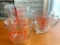 Set of 3 Pryex Glass Measuring Cups. The Largest is 4 Cups - As Pictured