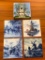 Misc. Lot of 5 Hand Painted Tiles by New York Clay Co Belfast, ME, Waldorf Porcelain Cup & More