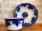 2 Piece Set of Waldorf Flow Blue Porcelain Bowls. The Largest is 9