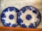 Set of 2 Waldorf Flow Blue Porcelain Plates. They are 10