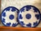 Set of 2 Waldorf Flow Blue Porcelain Plates. They are 10