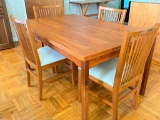 Arhaus Dining Table w/Double Leaf & 6 Chairs. This is 29