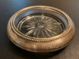 Sterling Silver Rimed Ashtray/Coaster, 4.5 Inch