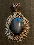 Pendant Marked 925 Silver with Semi Precious Stone, Total Weight of Pendant is 19.6 grams