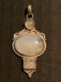 Pendant Marked 925 Silver, with Large Stones, total weight of pendant is 14.7 grams